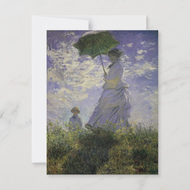 Woman with Parasol by Claude Monet, Vintage Art (Front)