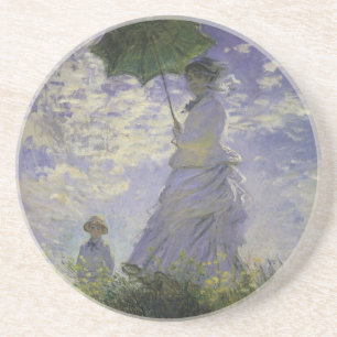 Woman with Parasol by Claude Monet, Vintage Art Coaster