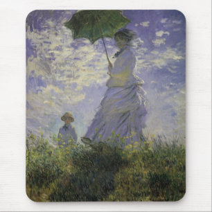 Woman with Parasol by Claude Monet, Vintage Art Mouse Mat