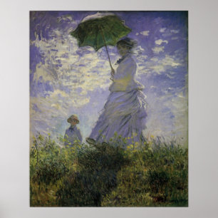 Woman with Parasol by Claude Monet, Vintage Art Poster