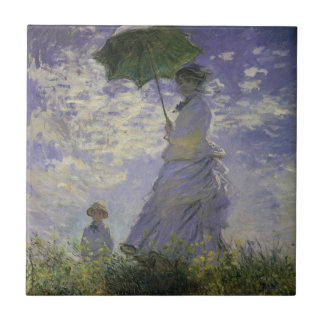 Woman with Parasol by Claude Monet, Vintage Art Tile
