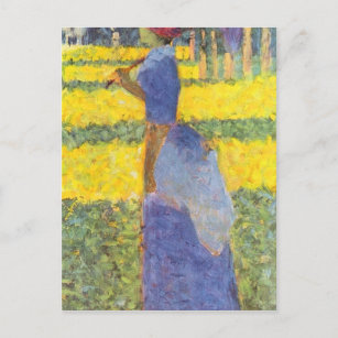 Woman with Parasol by Georges Seurat Postcard