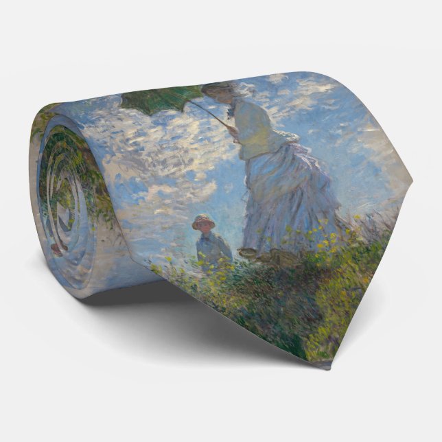 Woman with Parasol Claude Monet Tie (Rolled)