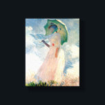 Woman with Parasol Claude Monet Vintage Art 1886 Canvas Print<br><div class="desc">8 x10 Canvas print. For the larger Custom (36.42" x 57.00") size add 192762196540979414 in the search. Woman with a Parasol,  facing left. The pictured woman is Hoschédé Suzanne,  daughter of Alice Hoschédé,  second wife of Claude Monet (1868-1899) painted by Claude Monet in 1886. PD-US</div>