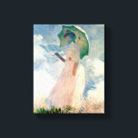 Woman with Parasol Claude Monet Vintage Art 1886 Canvas Print<br><div class="desc">8 x10 Canvas print. For the larger Custom (36.42" x 57.00") size add 192762196540979414 in the search. Woman with a Parasol,  facing left. The pictured woman is Hoschédé Suzanne,  daughter of Alice Hoschédé,  second wife of Claude Monet (1868-1899) painted by Claude Monet in 1886. PD-US</div>