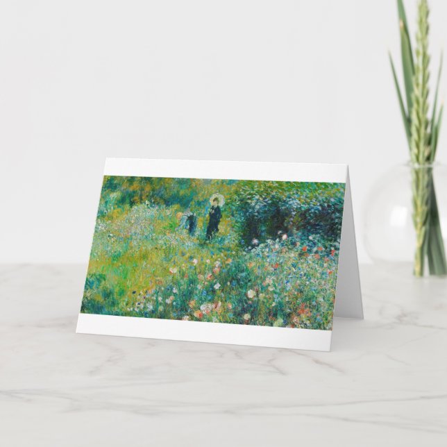 Woman with Parasol, Garden, Renoir Card (Front)