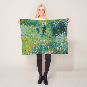 Woman with Parasol, Garden, Renoir Fleece Blanket