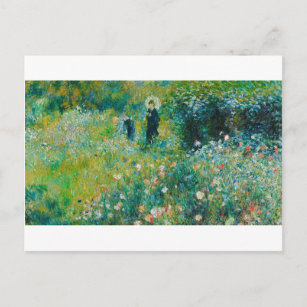 Woman with Parasol, Garden, Renoir Postcard