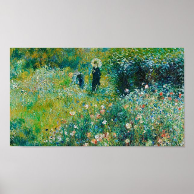 Woman with Parasol, Garden, Renoir Poster (Front)