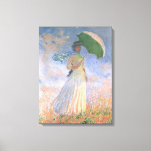 Woman with Parasol Monet Fine Art Canvas Print