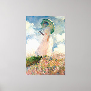 Woman with Parasol Vintage Claude Monet 1886 Canvas Print