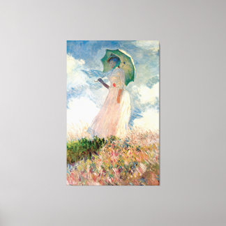 Woman with Parasol Vintage Claude Monet 1886 Canvas Print
