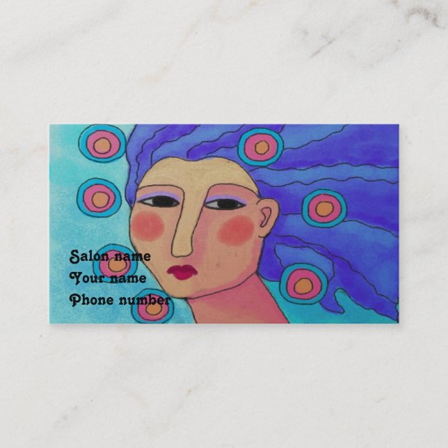 Woman with Purple Hair Appointment Card (Front)