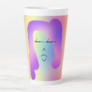Woman With Purple Hair Personalise Latte Mug