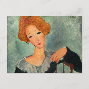 Woman with Red Hair, 1917 by Amedeo Modigliani Postcard