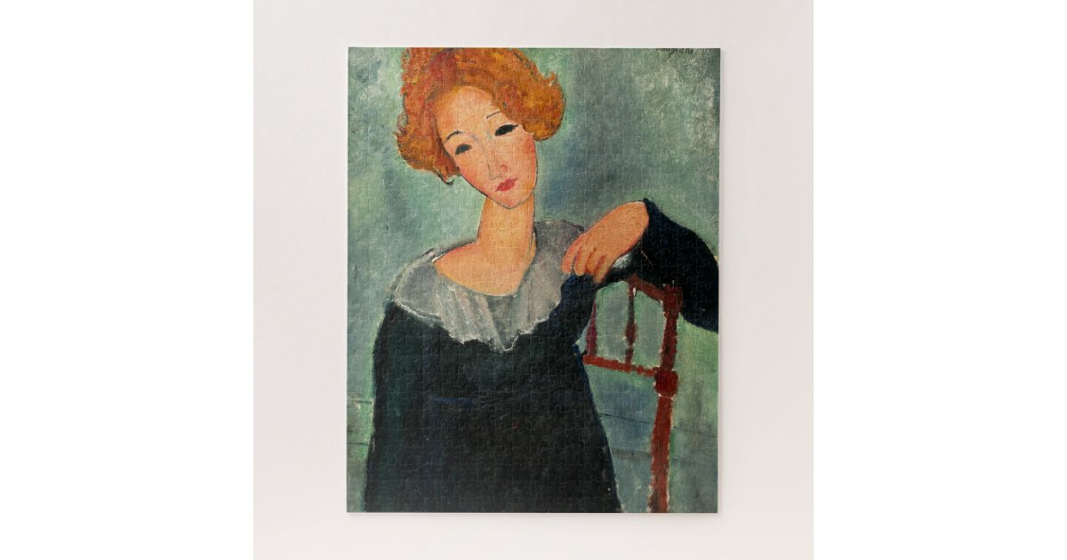 Woman with Red Hair by Amedeo Modigliani Jigsaw Puzzle Zazzle