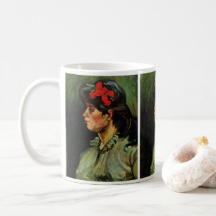 Woman with Red Ribbon Portrait by Vincent van Gogh Coffee Mug