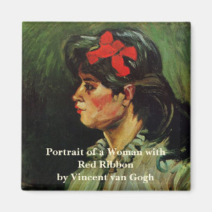 Woman with Red Ribbon Portrait by Vincent van Gogh Magnet