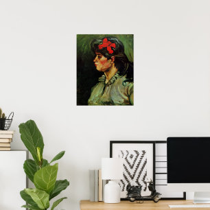 Woman with Red Ribbon Portrait by Vincent van Gogh Poster