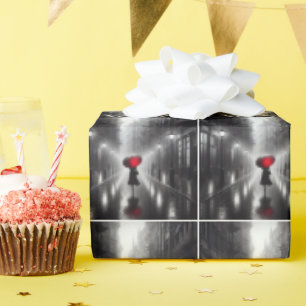 Woman With Red Umbrella Wrapping Paper