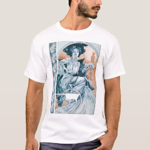Woman with Rose, Mucha T-Shirt
