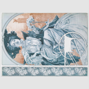 Woman with Rose, Mucha Tissue Paper