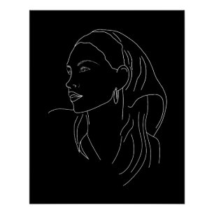 Woman with Scarf Poster