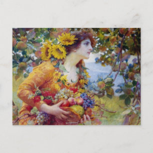Woman with Summer Bounty Postcard
