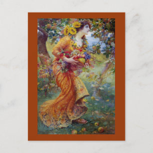 Woman with Summer Bounty Postcard