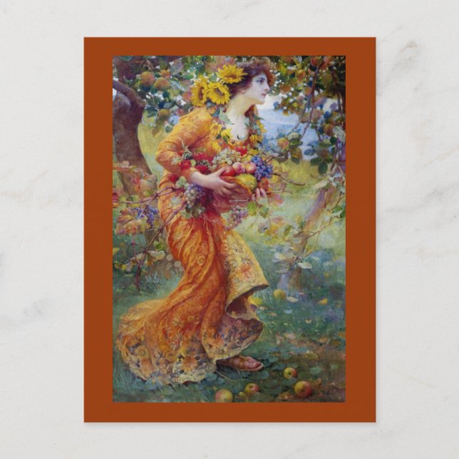 Woman with Summer Bounty Postcard (Front)