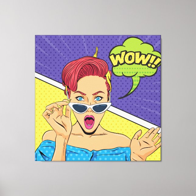 Woman with sunglasses canvas print (Front)