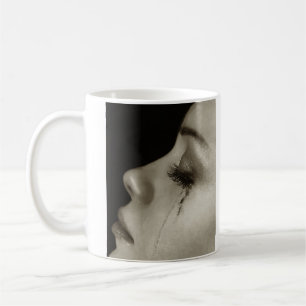 Woman with tears coffee mug