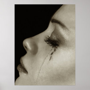Woman with tears poster