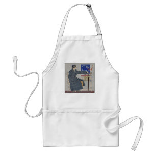 WOMAN WITH UMBRELLA: VINTAGE STANDARD APRON