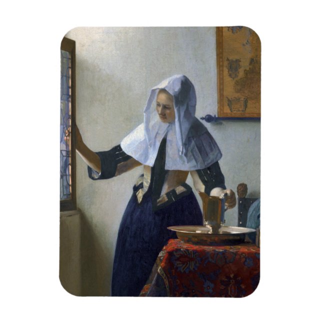 Woman with Water Jug Johannes Vermeer Magnet (Vertical)