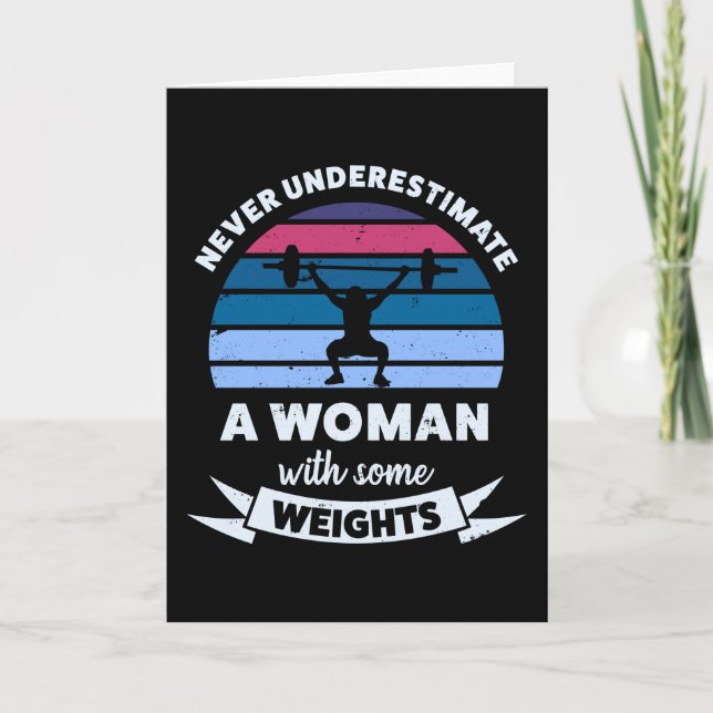 Woman with Weights Funny Mom Gift Wife Card (Front)