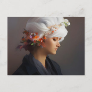 Woman with White Hair  Postcard