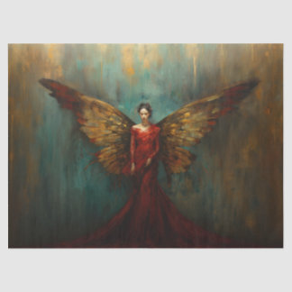 Woman with wings, Angel, Decoupage, Tissue paper,  Paper