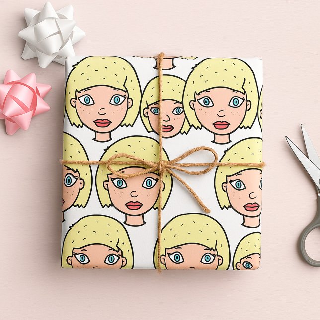 Woman With Yellow Hair Wrapping Paper (Creator Uploaded)