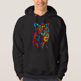 Woman Wolf Head Native American Creative Hoodie