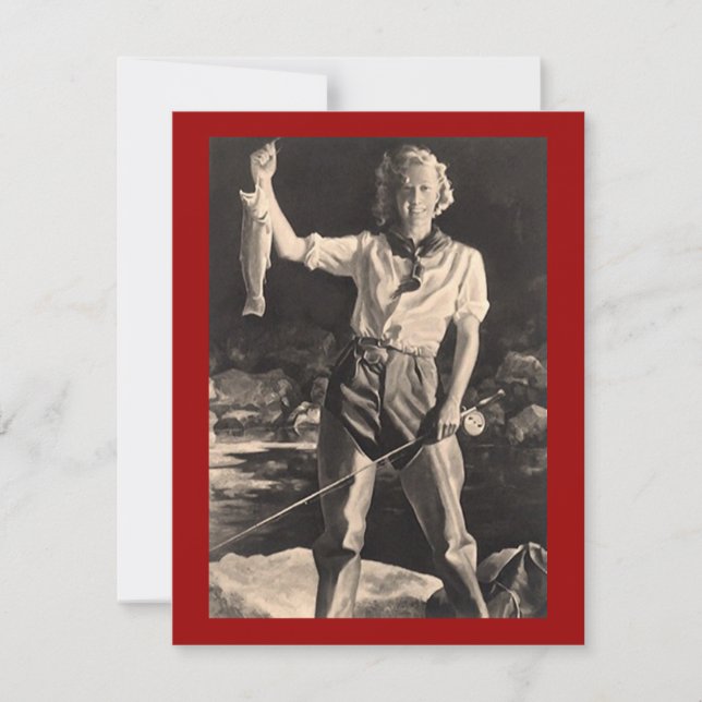 WOMAN WOMEN'S FLY FISHING GROUP CLUB INVITATION (Front)