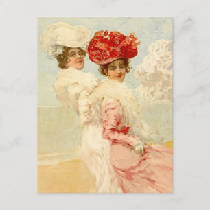 WOMAN WOMEN'S GIRLS FRIENDS' INVITATION VICTORIAN