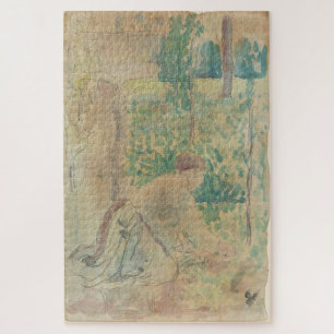 Woman Working in a Garden by Camille Pissarro Jigsaw Puzzle