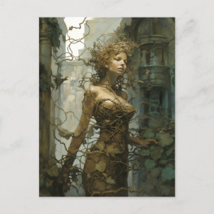 Woman Wrapped In Vines Fantasy Art Postcard