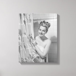 Woman Wrapped Up Canvas Print