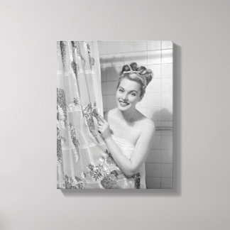 Woman Wrapped Up Canvas Print