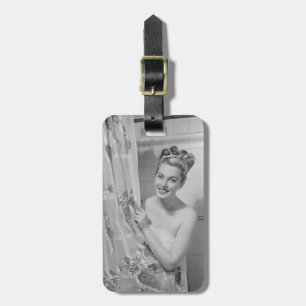 Woman Wrapped Up Luggage Tag