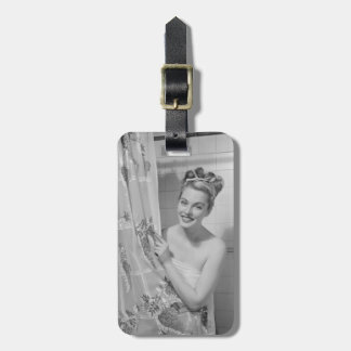 Woman Wrapped Up Luggage Tag