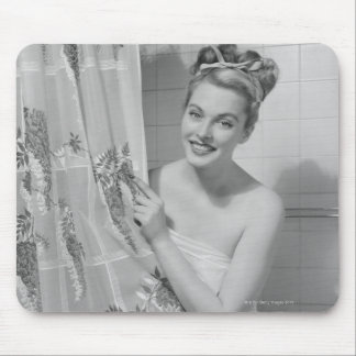 Woman Wrapped Up Mouse Mat