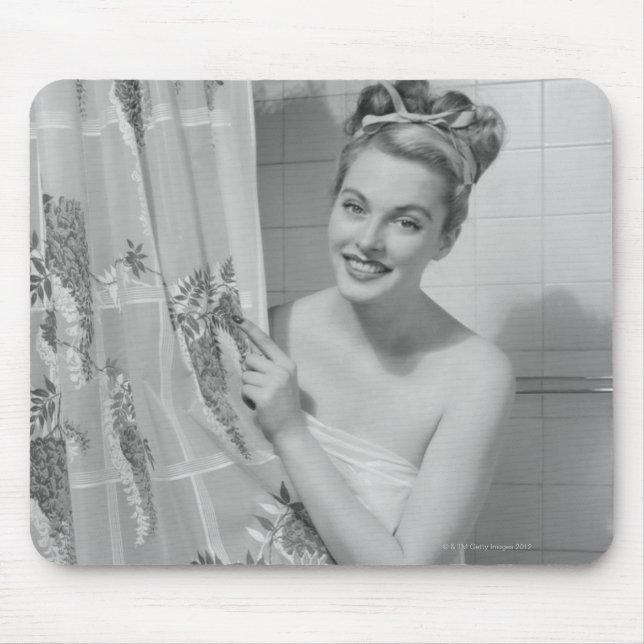 Woman Wrapped Up Mouse Mat (Front)